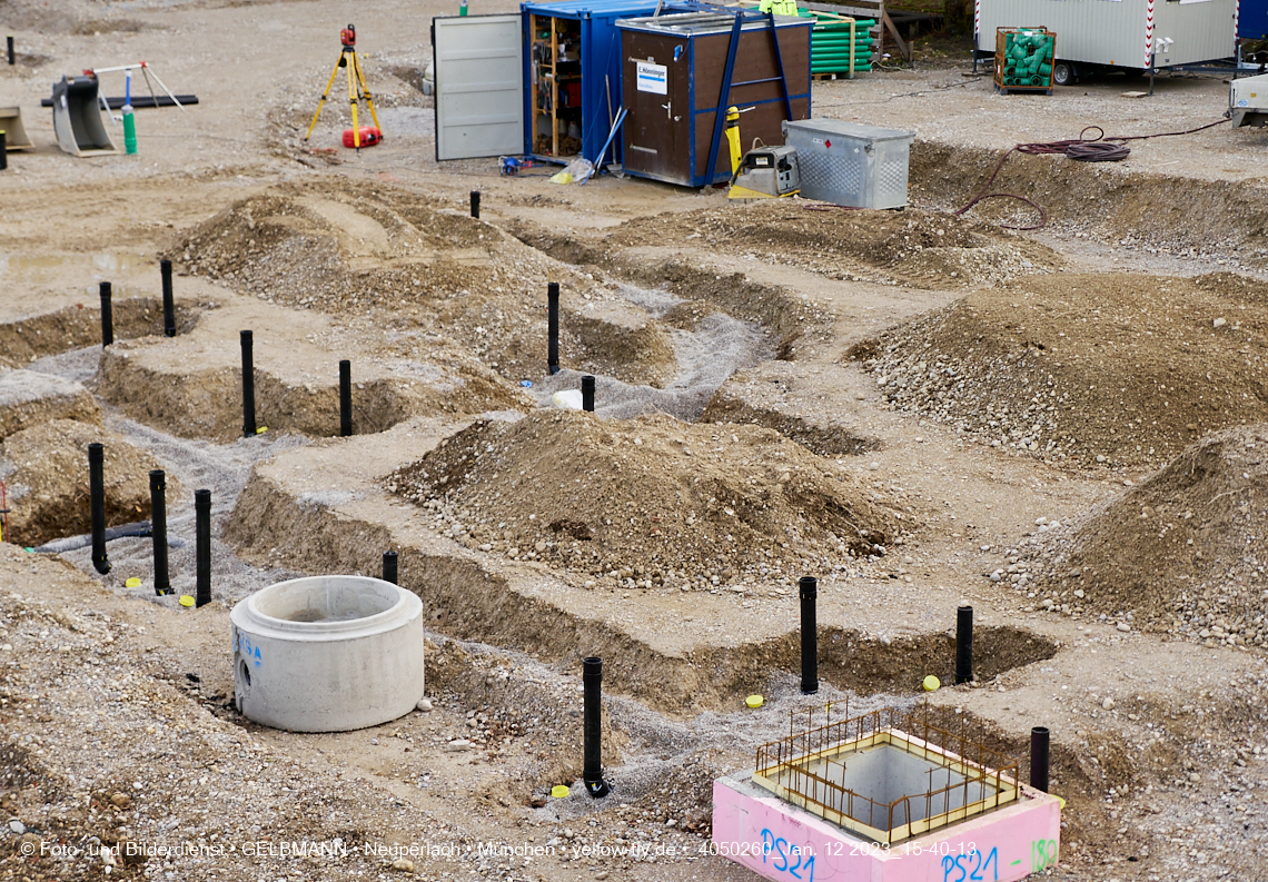 12.01.2023 - Baustelle an der Quiddestraße Haus für Kinder in Neuperlach